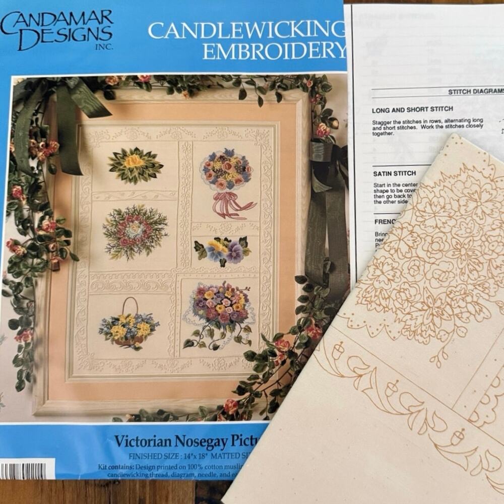 Candamar Candlewicking Kit • Victorian Nosegay • 1994 • Incomplete